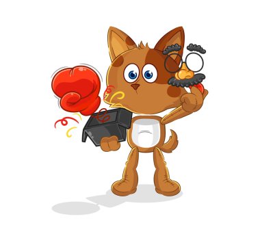 the dog prank glove in the box. cartoon masco