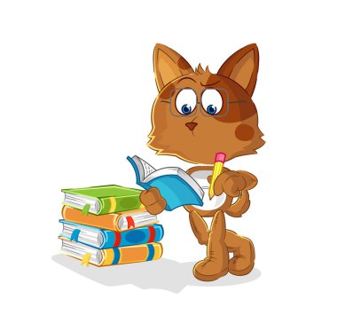 the dog studying mascot. cartoon vecto