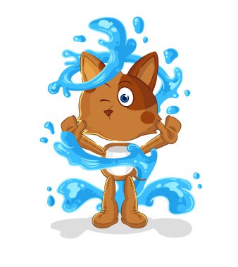 the dog fresh with water mascot. cartoon vecto