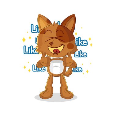 the dog give lots of likes. cartoon vecto