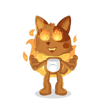 the dog on fire mascot. cartoon vecto