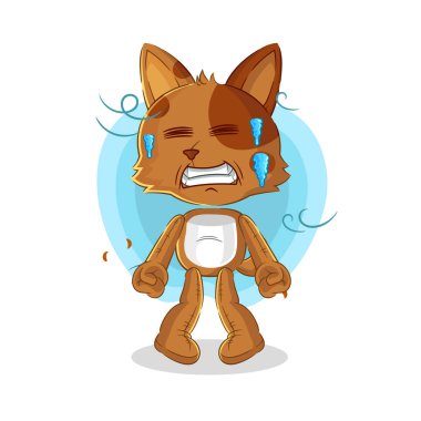 the dog cold illustration. character vecto
