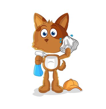 the dog cleaner vector. cartoon characte