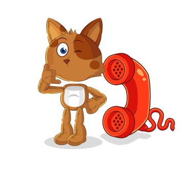 the dog call mascot. cartoon vecto