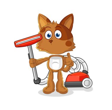 the dog clean with a vacuum . character vecto