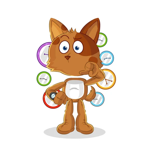 Dog Wristwatch Cartoon Cartoon Mascot Vecto — 图库矢量图片