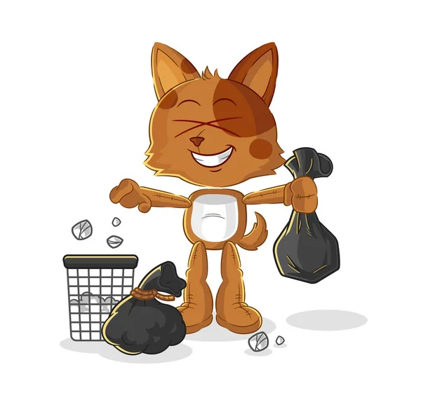 the dog Throw garbage mascot. cartoon vecto