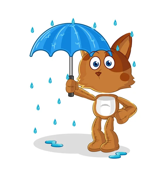 Dog Holding Umbrella Illustration Character Vecto — Vettoriale Stock