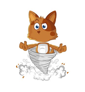 the dog in the tornado cartoon character vecto