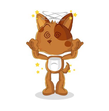 the dog dizzy head mascot. cartoon vecto