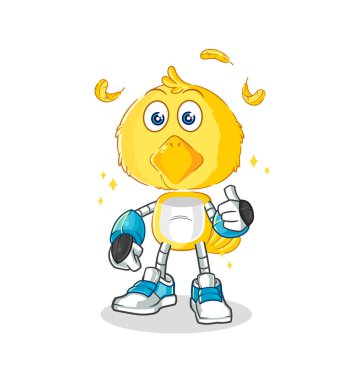 the chick robot character. cartoon mascot vecto