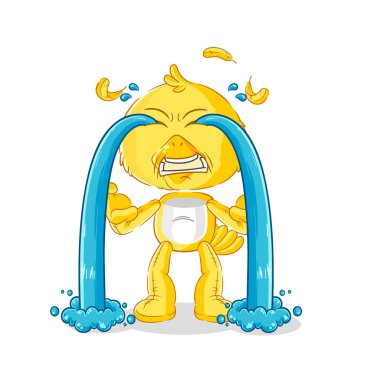 the chick crying illustration. character vecto