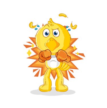 the chick boxer character. cartoon mascot vecto
