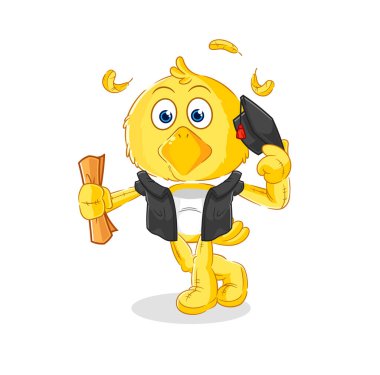 the chick graduation vector. cartoon characte