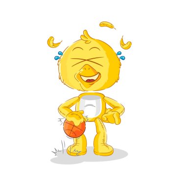 the chick dribble basketball character. cartoon mascot vecto