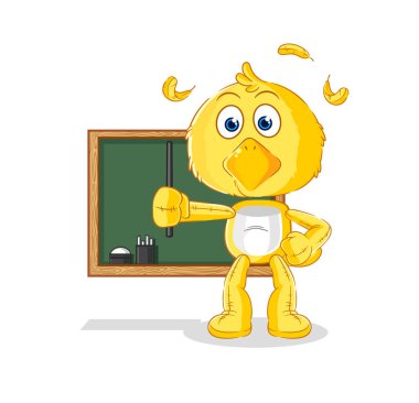 the chick teacher vector. cartoon characte