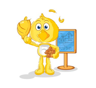 the chick Architect illustration. character vecto