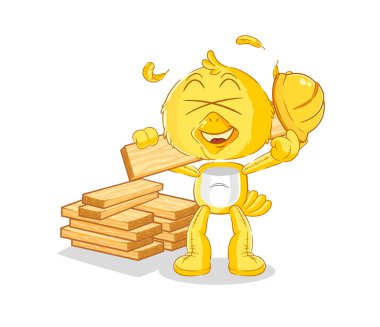 the chick builder vector. cartoon characte