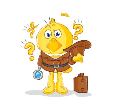 the chick detective vector. cartoon characte