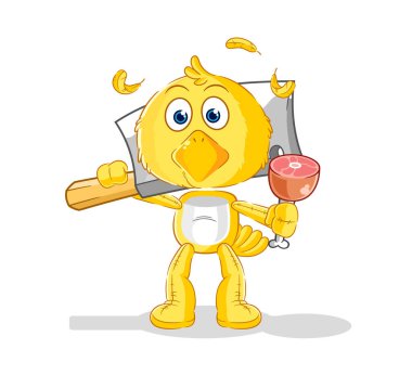 the chick Butcher illustration. character vecto