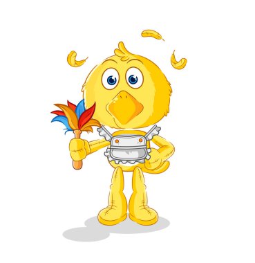 the chick maid mascot. cartoon vecto