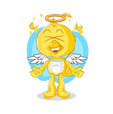 the chick angel with wings vector. cartoon characte