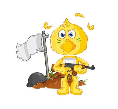 the chick army character. cartoon mascot vecto