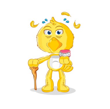 the chick white haired old man. character vecto