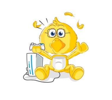 the chick playing video games. cartoon characte