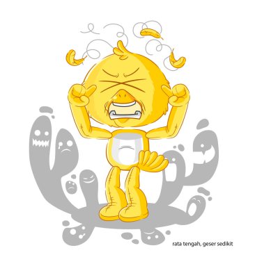 the depressed chick character. cartoon vecto