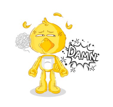 the chick very pissed off illustration. character vecto