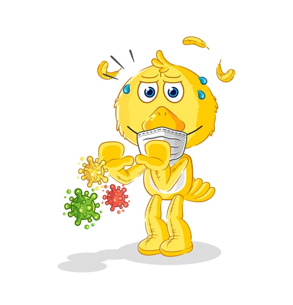 Chick Refuse Viruses Cartoon Cartoon Mascot Vecto — Image vectorielle