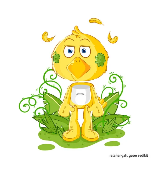 the chick waiting too long mascot. cartoon vecto