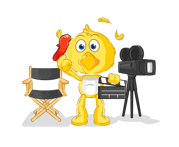 the chick director mascot. cartoon vecto