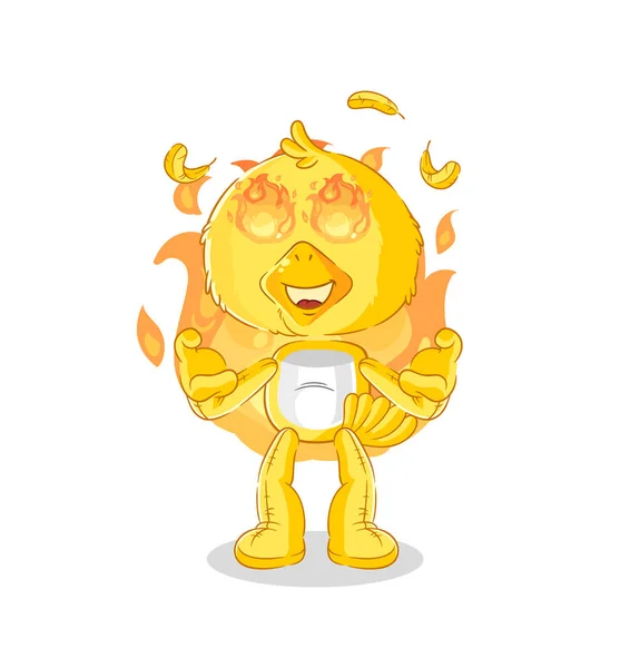 Chick Fire Mascot Cartoon Vecto — Stock Vector