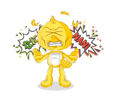 the chick anime angry vector. cartoon characte