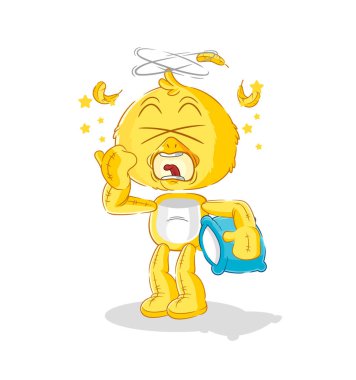 the chick yawn character. cartoon mascot vecto