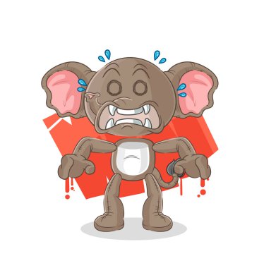 the elephant monster vector. cartoon characte