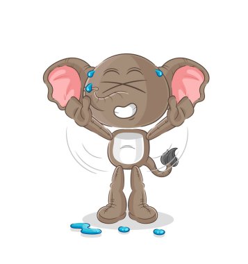 the elephant stretching character. cartoon mascot vecto