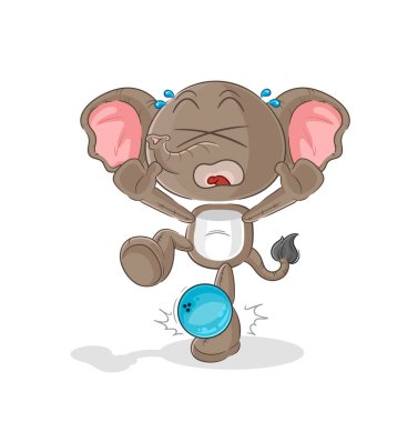 the elephant hiten by bowling cartoon. cartoon mascot vecto