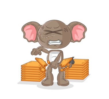 the elephant karate mascot. cartoon vecto