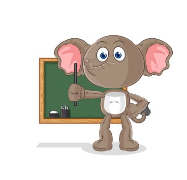 the elephant teacher vector. cartoon characte
