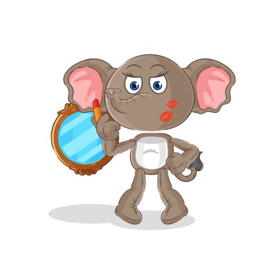 the elephant make up mascot. cartoon vecto