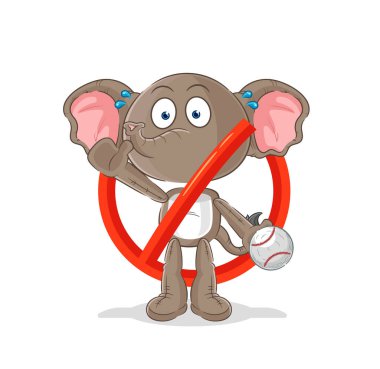 the say no to elephant mascot. cartoon vecto