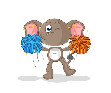 the elephant cheerleader cartoon. cartoon mascot vecto