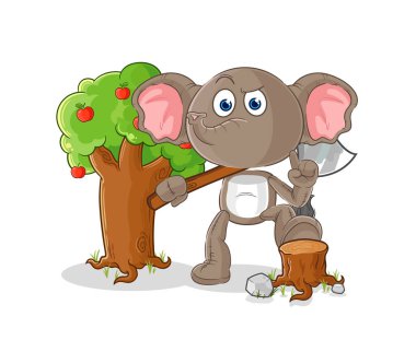 the elephant Carpenter illustration. character vecto