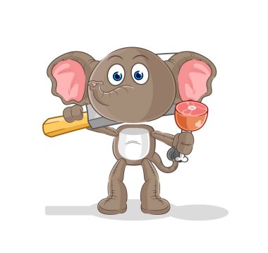 the elephant Butcher illustration. character vecto