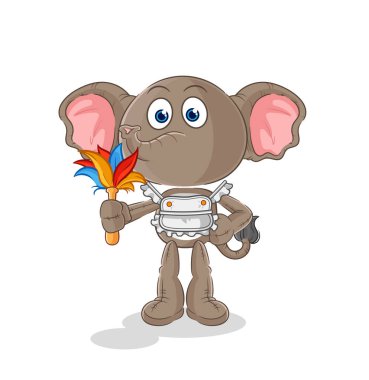 the elephant maid mascot. cartoon vecto