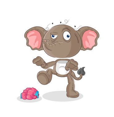 the elephant zombie character.mascot vecto
