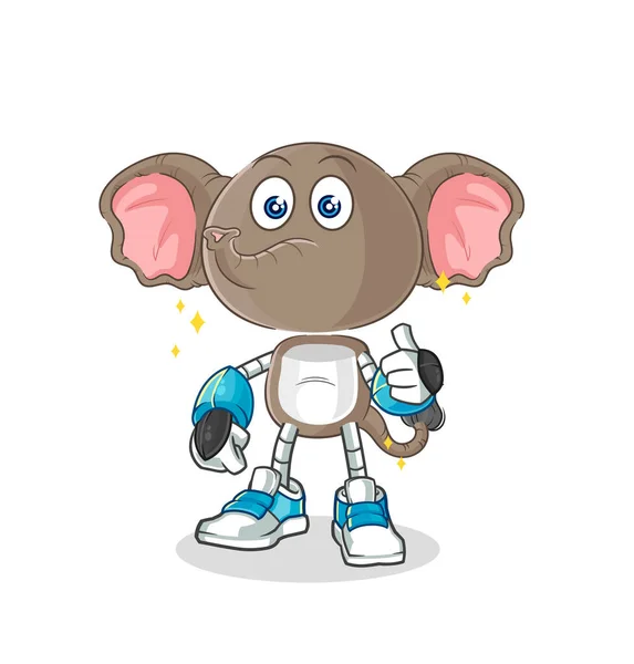 Elephant Robot Character Cartoon Mascot Vecto — Stock Vector